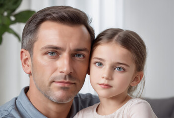 ein europäischer Vater mit seiner kleinen Tochter