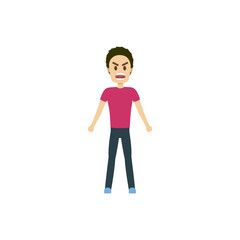 Fototapeta premium set of poses of handsome people in purple clothes set
