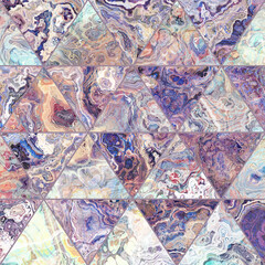 Abstract Marble mosaic tiles texture. Triangles mosaic tiles. Fractal digital Art Background. High Resolution. Can be used for background or wallpaper