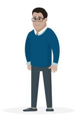 Man. Cartoon character. Father.  full length. full length. vector illustration. Flat design. 