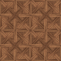 Wooden flooring is a combination of different woods.