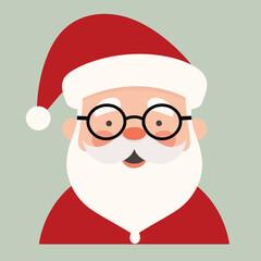 Cartoon Santa Claus with Glasses