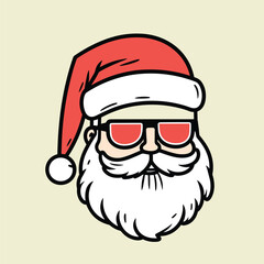 Cool Santa Claus with Sunglasses on isolated Background