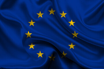 High detailed flag of Europe. National Europe flag. Europe. 3D illustration.