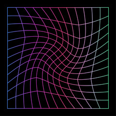 Neon grid. Futuristic element in cyberpunk style. Vector illustration.
