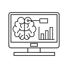 Brain scan and analysis icon vector
