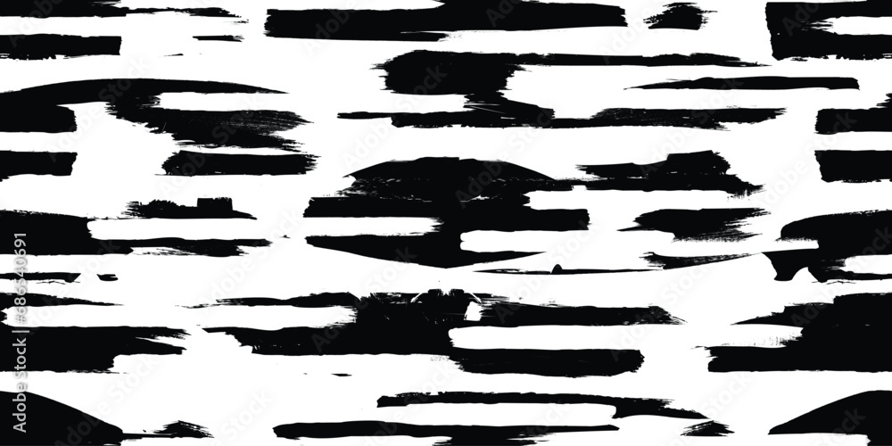 Poster Grungy abstract brush lines . Brush strokes seamless pattern texture. Grange shapes .Grunge textured . Vector shapes with brush strokes .Screen print endless pattern texture