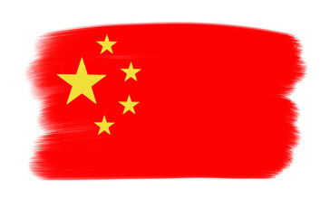 china flag with paint strokes