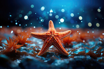 Mediterranean sea star underwater