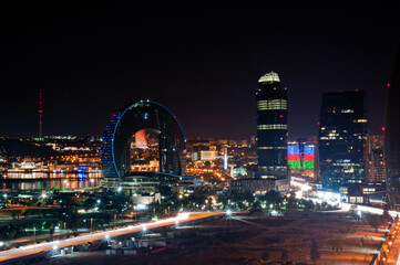 Fototapeta na wymiar illuminated Baku by night