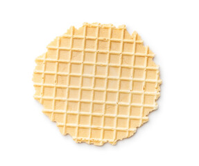 Round waffle biscuits isolated on white background.