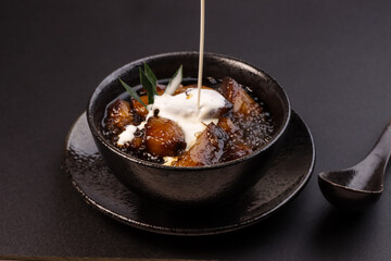 Minatamis Na Saging is Filipino Dessert , Plantain Bananas in Caramel Syrup.