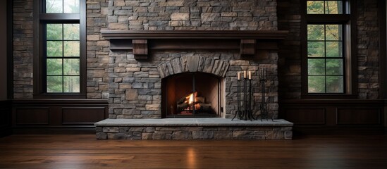 Gorgeous fire feature in a house