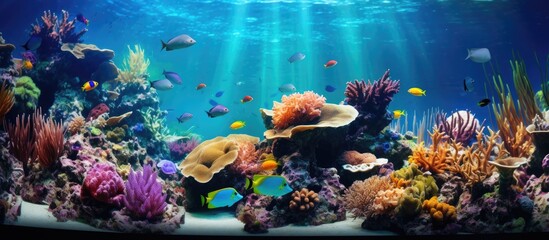 Aquarium snapshot of coral reef fish.