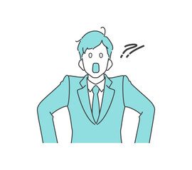 ビックリして固まるビジネスマン