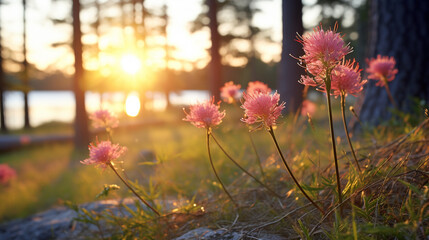 flowers in the morning HD 8K wallpaper Stock Photographic Image 