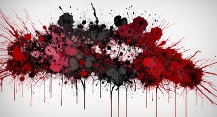 Artistic Red Blood Splattered On White Canvas Wallpaper