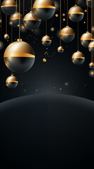 Christmas, new year luxury template with place for text. Social media post, banner, header, email, cover, flyer brochure, invitation, greeting card. Trendy elegant modern design. Generative Ai content