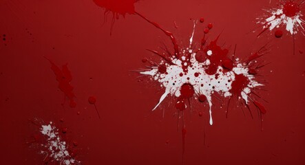 Artistic Red Blood Splattered On White Canvas Wallpaper