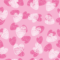 Seamless pattern with hearts. Sample for Valentine's Day. Valentine's Day background. Valentine's card. The 14th of February.