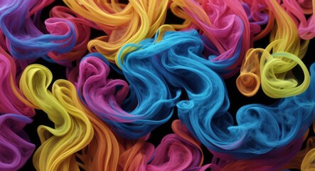 Dynamic Colorful Smoke Flow On Dark Background Wallpaper Abstract