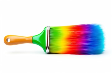 a paint brush with rainbow colors