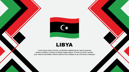 Libya Flag Abstract Background Design Template. Libya Independence Day Banner Wallpaper Vector Illustration. Libya Banner
