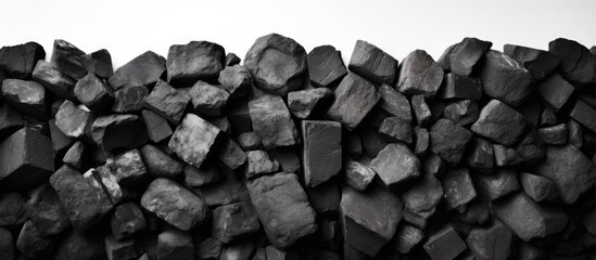 Carbon texture of charcoal or coal isolated on a white background.