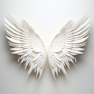 a white paper wings on a white background