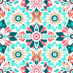 Seamless pattern with mandalas. Vintage decorative elements. Hand drawn background. Islam, Arabic, Indian, ottoman motifs. Perfect for printing on fabric or paper.