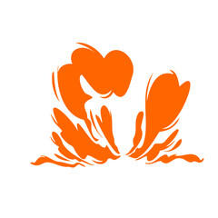 explosion cartoon simple orange tattoo