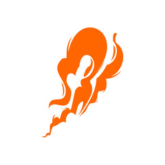 explosion cartoon simple orange symbol