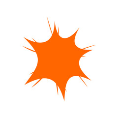 explosion cartoon simple orange art