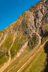 Alpine summer view near Dresdnerhuette, Mutterbergalm, Stubaital valley, Innsbruck, Tyrol, Austria
