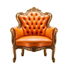 orange sofa chair isolated on transparent background,transparency  - obrazy, fototapety, plakaty