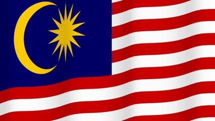 Full Screen waving flag of Malaysia