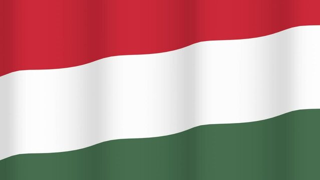 Full Screen waving flag of Hungary