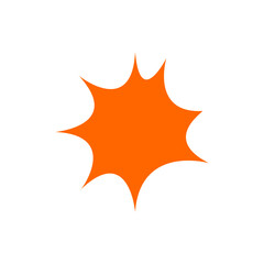 set of explosion elements in orange explosion