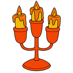 The illustration of a candle holder