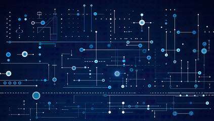 Digital Minimalistic Abstractions in Dark Blue and White