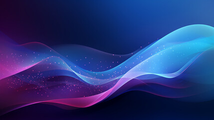 Waveform Symphony Technology Background featuring Creative Abstract Waves and shapes in Mesmerizing Shades of Purple and Blue. Ai generated
