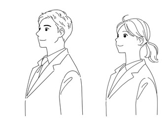 やる気ある新入社員の男女