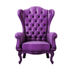 Purple sofa chair isolated on transparent background,transparency 