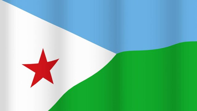 Full Screen waving flag of Djibouti
