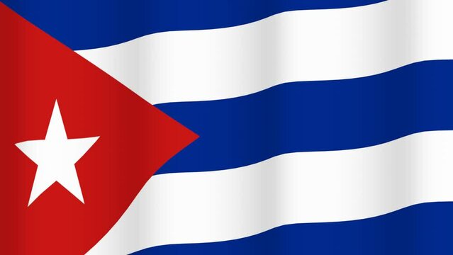Full Screen waving flag of Cuba