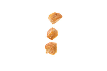 PNG,Fried tofu on skewers, isolated on white background