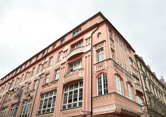 Fototapeta na wymiar Beautiful old building in Old Town of Katowice, Poland