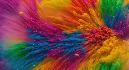Foto auf Acrylglas Gemixte farben Artistic Colorful Dense Powder Explosion Abstract Wallpaper