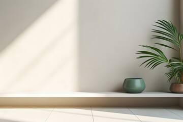 Obraz na płótnie Canvas Home mockup, minimalist decorated interior background 3d rendering. generative ai.