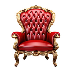 red sofa chair isolated on transparent background,transparency  - obrazy, fototapety, plakaty